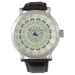 cool watch with floral abstract design