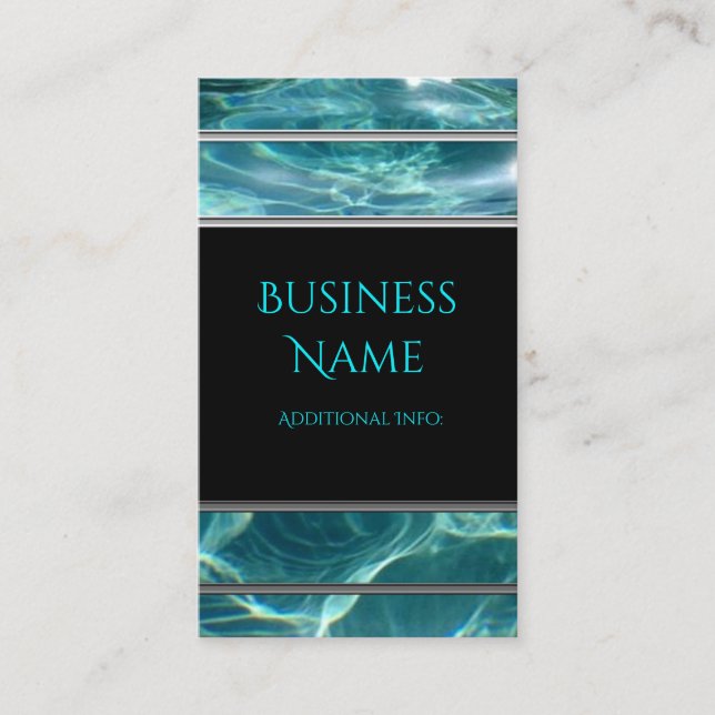Cool Water Background Business Card 4 (Front)