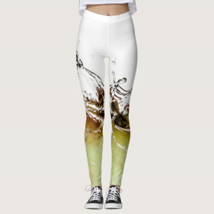 Cool water drop splash on apple leggings
