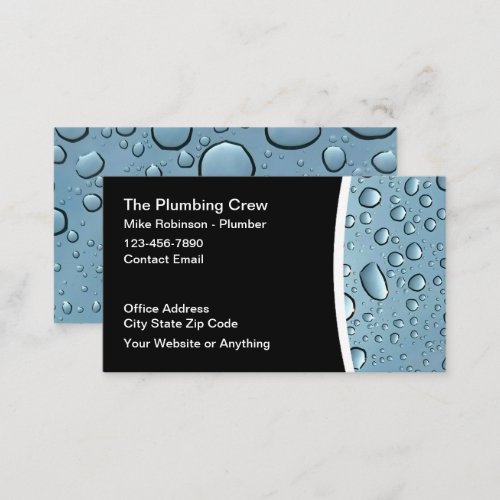Cool Water Drops Plumbing Service Business Card
