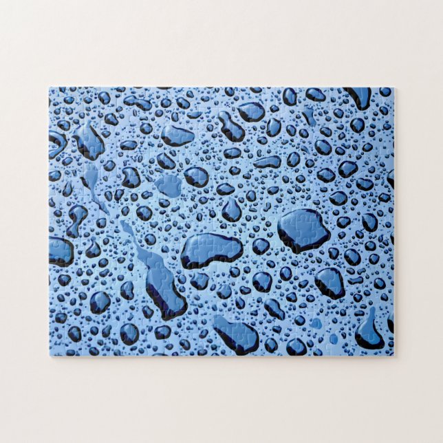 Cool Water Raindrops Natural Pattern Jigsaw Puzzle (Horizontal)
