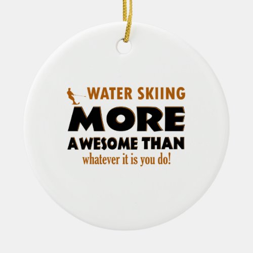 Cool Water Skiing designs Ceramic Ornament