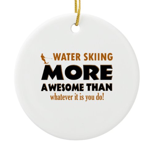 Cool Water Skiing designs Ceramic Ornament