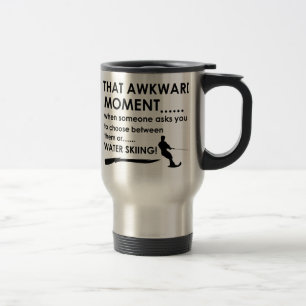 Cool water skiing designs travel mug