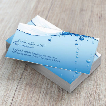 Cool Water Surface Swim Instructor Business Card by cardfactory at Zazzle