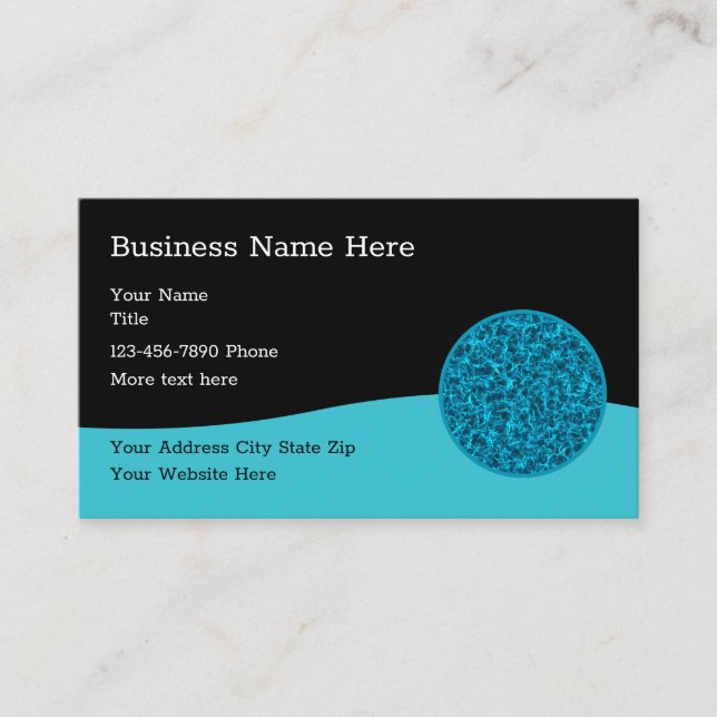 Cool Water Theme Business Card Template (Front)