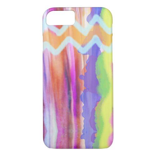 Cool Watercolor Abstract ZigZag iPhone 87 Case