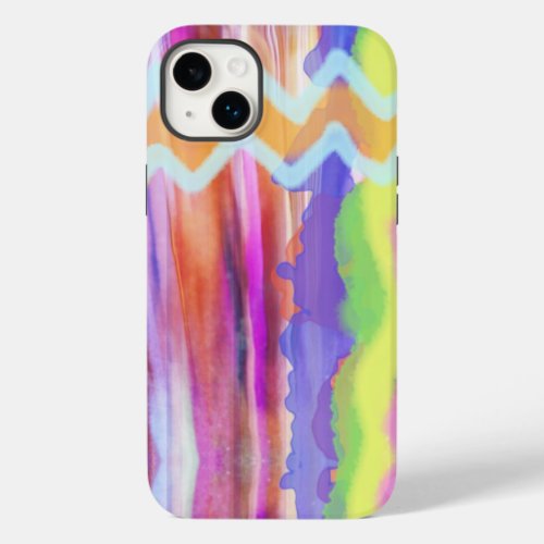 Cool Watercolor Abstract ZigZag Case_Mate iPhone 14 Plus Case