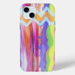 Cool Watercolor Abstract ZigZag iPhone 15 Plus Case