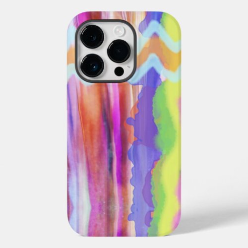 Cool Watercolor Abstract ZigZag Case_Mate iPhone 14 Pro Case