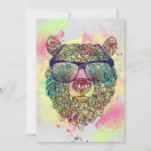 Cool watercolor bear with glasses design (Front)