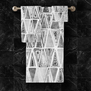Black and hotsell white tribal towels