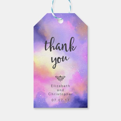 Cool Watercolor Design _ Surreal Clouds Thank You Gift Tags