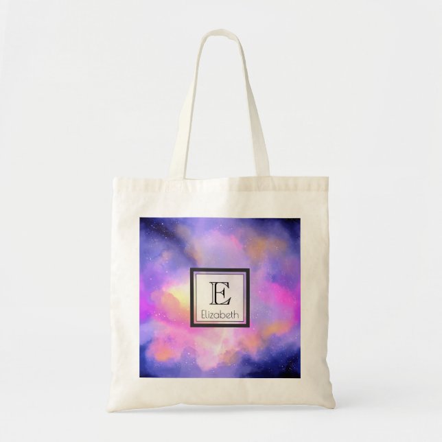 Cool Watercolor Design with Surreal Clouds Tote Bag (Front)