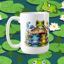 cool watercolor frog add monogram  coffee mug