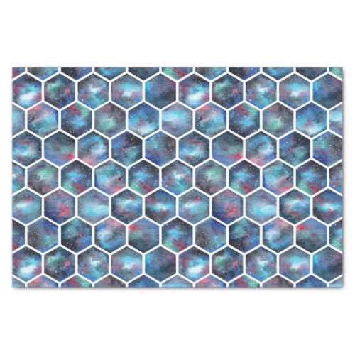 Cool watercolor galaxy honeycomb pattern tissue paper