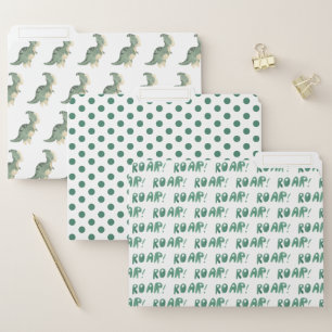 Cool Watercolor Green Dinosaur Roar Custom File Fo File Folder