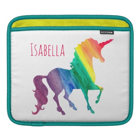 Cool Watercolor Rainbow Unicorn Kids Beautiful Sleeve For Ipads