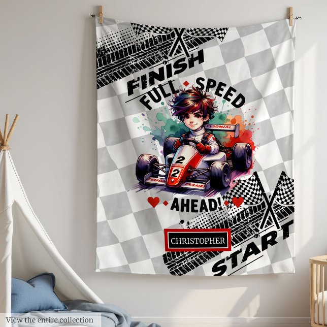 Cool Watercolor Sport Car Racing Boy Blanket (Cool Watercolor Sport Car Racing Boy Blanket)