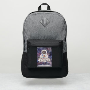 Cool Watercolor Yoga Astronaut Meditating in Space Port Authority® Backpack