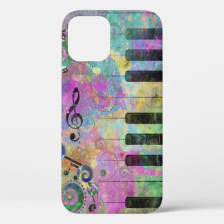 Cool Watercolors Splatters Colorful Piano iPhone 12 Pro Case