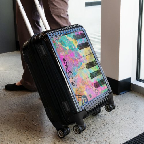Cool Watercolors Splatters Colorful Piano Luggage