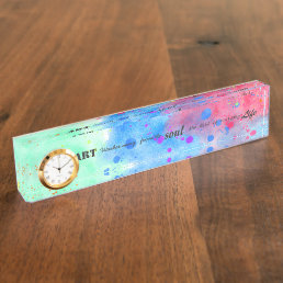 Cool watercolour famous quote desk name plate