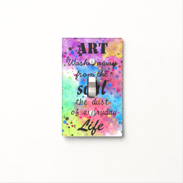 Cool watercolour famous quote light switch cover (In Situ)