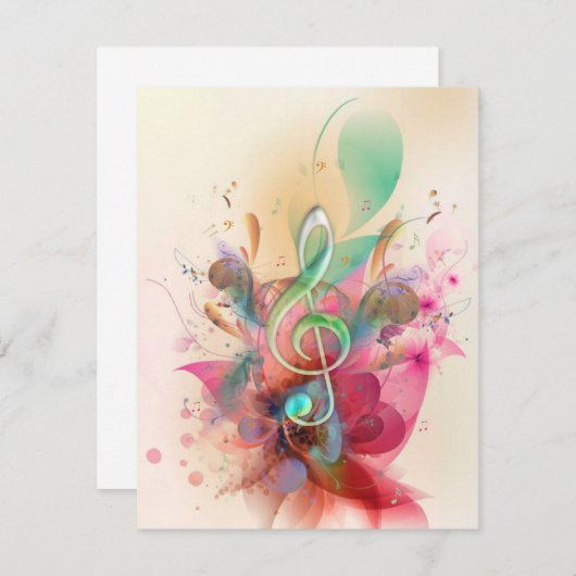 Cool watercolours treble clef music notes swirls (Front/Back)