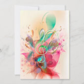 Cool watercolours treble clef music notes swirls (Front)