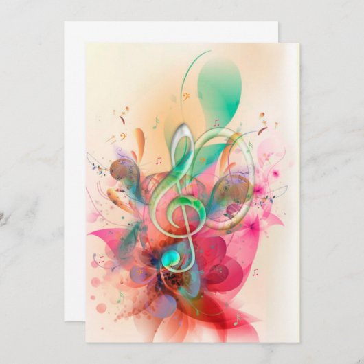 Cool watercolours treble clef music notes swirls (Front/Back)