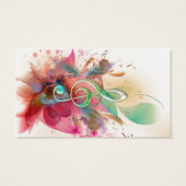 Cool watercolours treble clef music notes swirls (Back)