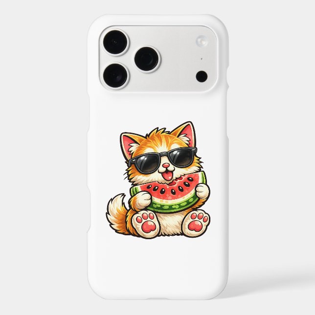 Cool Watermelon Cat iPhone Case (Back)