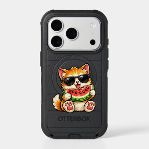 Cool Watermelon Cat iPhone 17 Pro Case