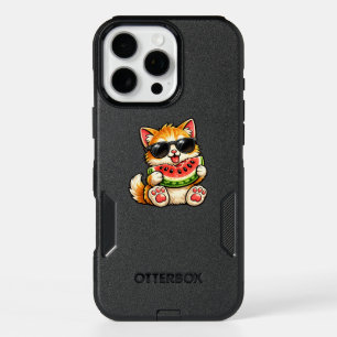 Cool Watermelon Cat iPhone 16 Pro Max Case