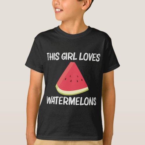Cool Watermelon Gift For Girls Kids Red Melon Frui T_Shirt