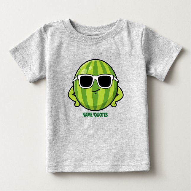 Cool Watermelon Sunglasses Cartoon Graphic Baby T-Shirt (Front)