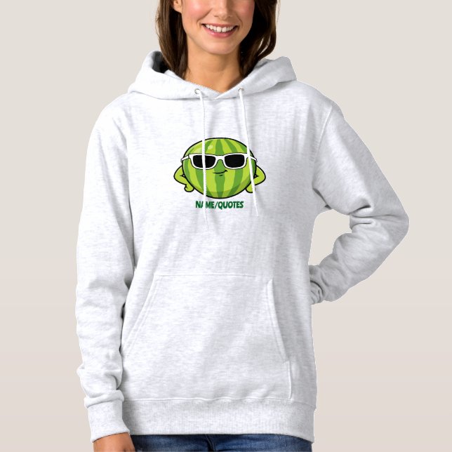 Cool Watermelon Sunglasses Cartoon Graphic Hoodie (Front)