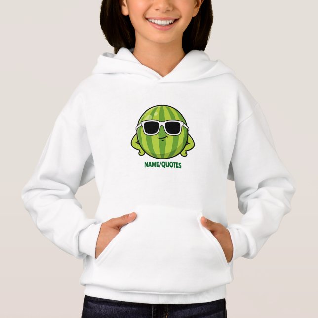 Cool Watermelon Sunglasses Cartoon Graphic Hoodie (Front)