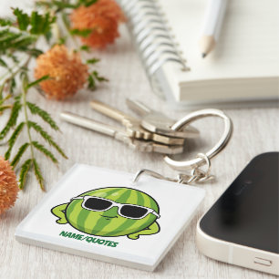 Cool Watermelon Sunglasses Cartoon Graphic Keychain