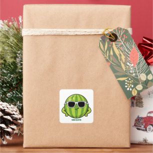 Cool Watermelon Sunglasses Cartoon Graphic Square Sticker
