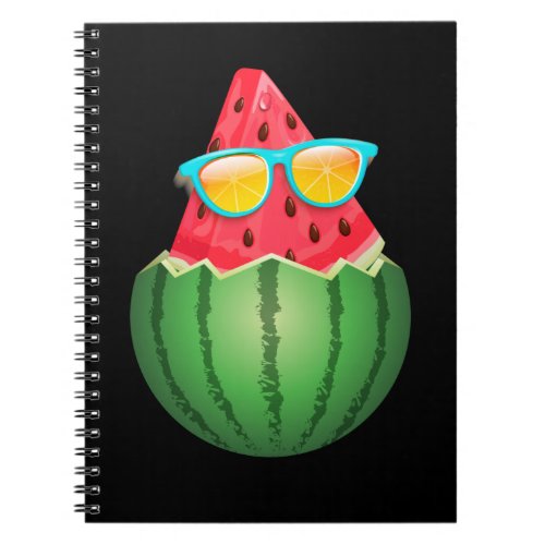 Cool Watermelon with Sunglasses Summer Notebook