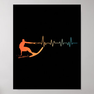 Cool Waterski Art For Men Women Water Ski Coach Wa Poster