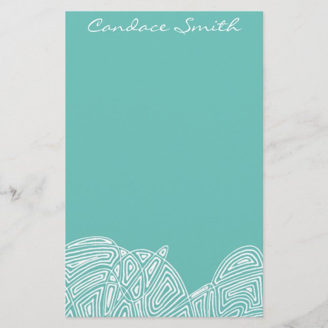 Cool Waves Personalized Stationery (Front)