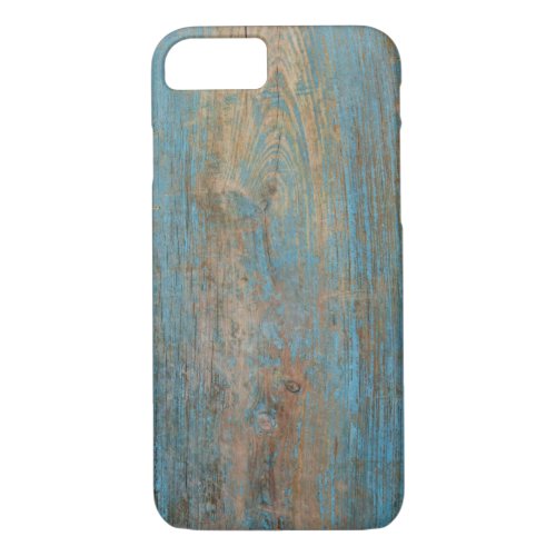 Cool Weathered Blue Peeling Paint Wood Texture iPhone 87 Case
