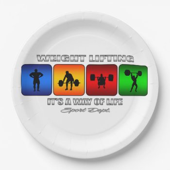 Cool Weight Lifting It Is A Way Of Life Paper Plates by TheArtOfPamela at Zazzle