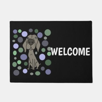 Cool Weimaraner And Circle Pattern Abstract Art Doormat by Petspower at Zazzle