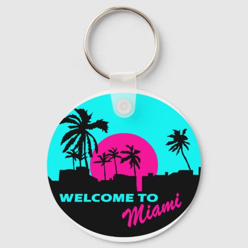 Cool Welcome to Miami design Keychain