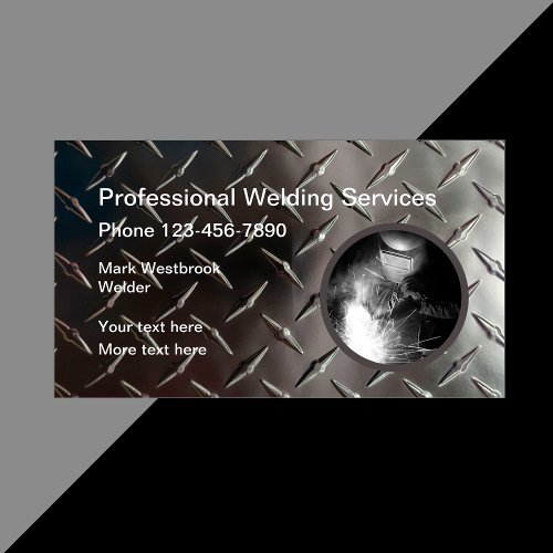 Cool Welding And Grinding Construction Services Business Card