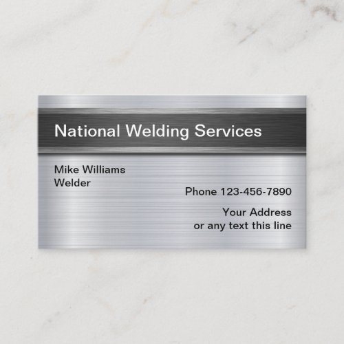 Cool Welding Services Metallic Look Business Card